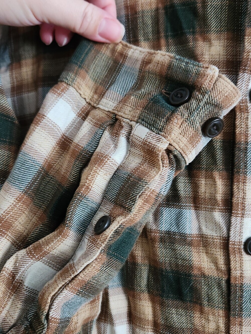 Brown And Grey Plaid Flannel Button Up Patagonia Size Large - Picture 4 of 8